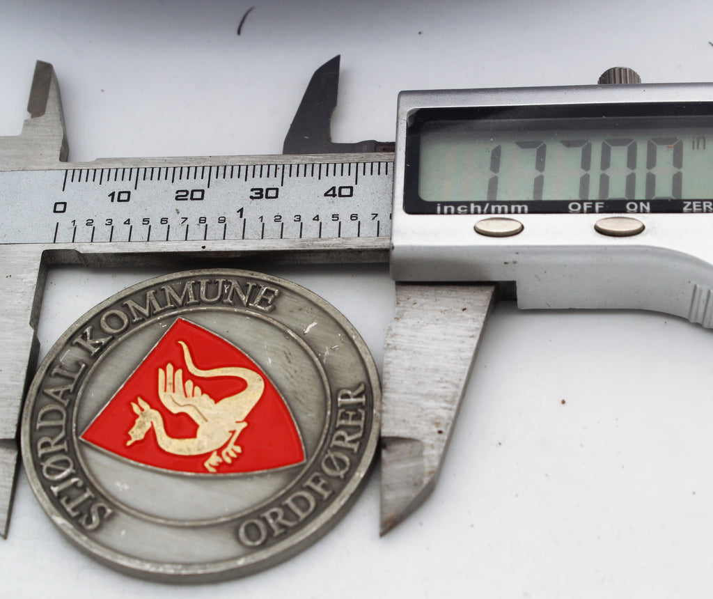 Stjørdal Kommune Ordfører Mayor Challenge Coin – 1.75 Inch Copper Norway Civic Collectible Pre-owned