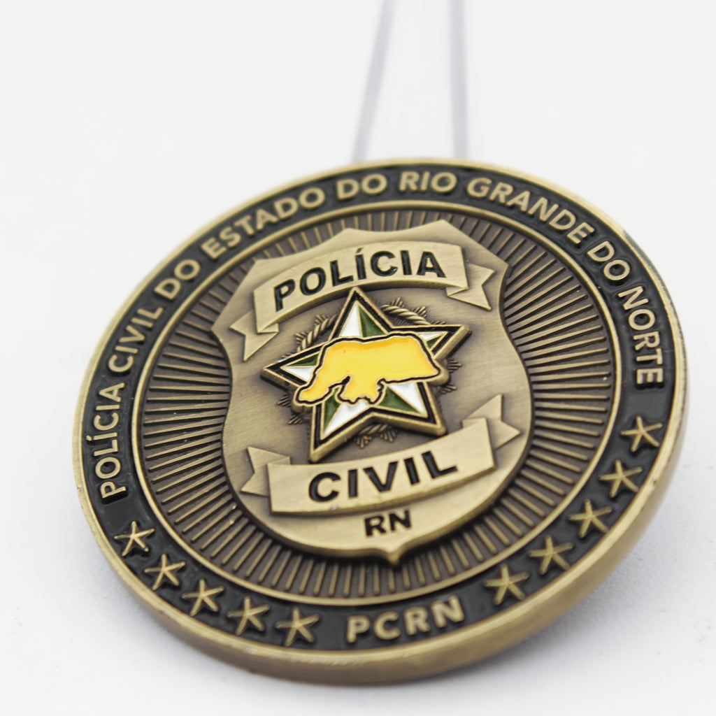 Brazil Polícia Civil RN Intelligence Department PCRN Challenge Coin 2” Copper Collectible