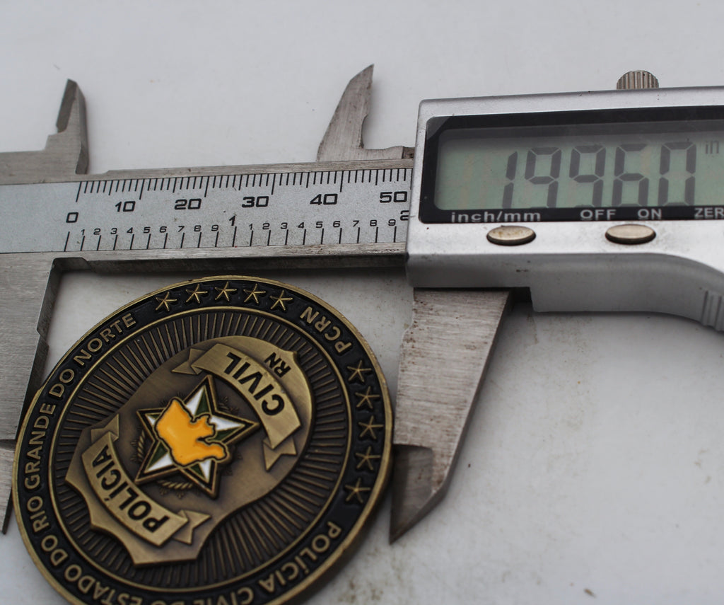Brazil Polícia Civil RN Intelligence Department PCRN Challenge Coin 2” Copper Collectible