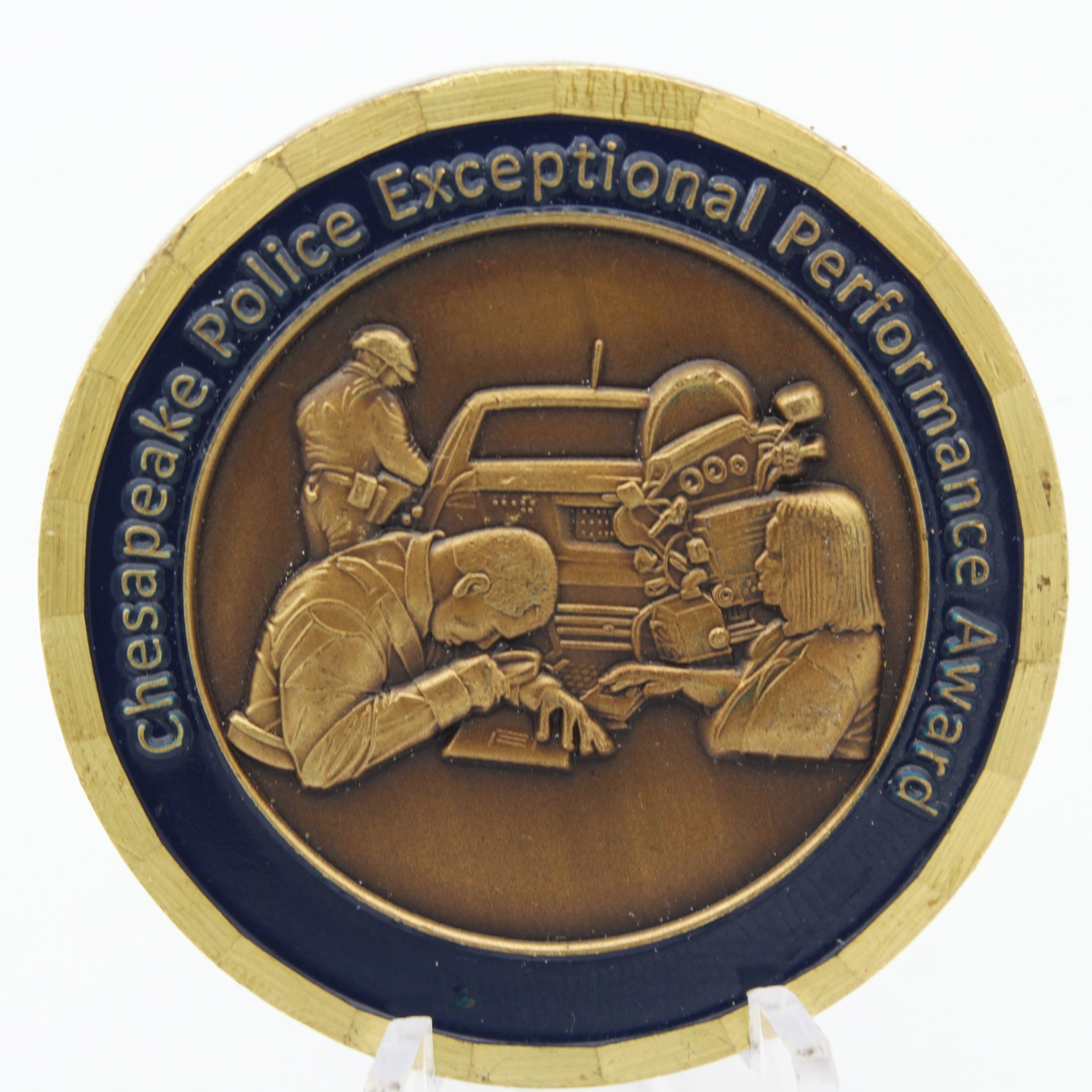 Chesapeake Police Exceptional Performance Award Challenge Coin – 1.75” Used Copper Pre-owned