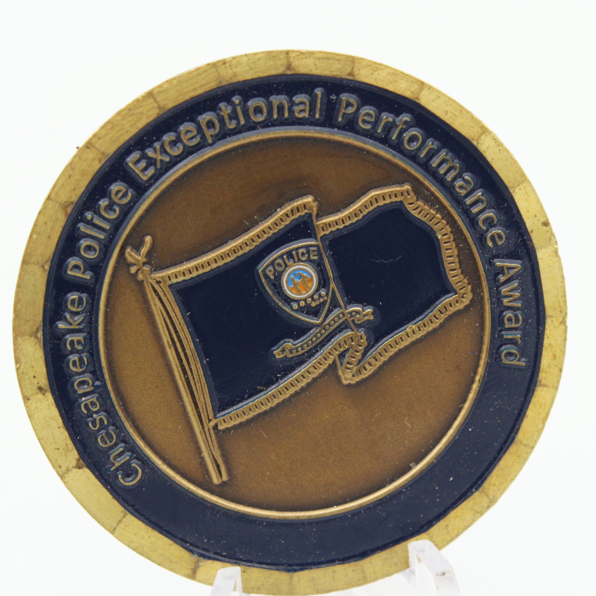 Chesapeake Police Exceptional Performance Award Challenge Coin – 1.75” Used Copper Pre-owned