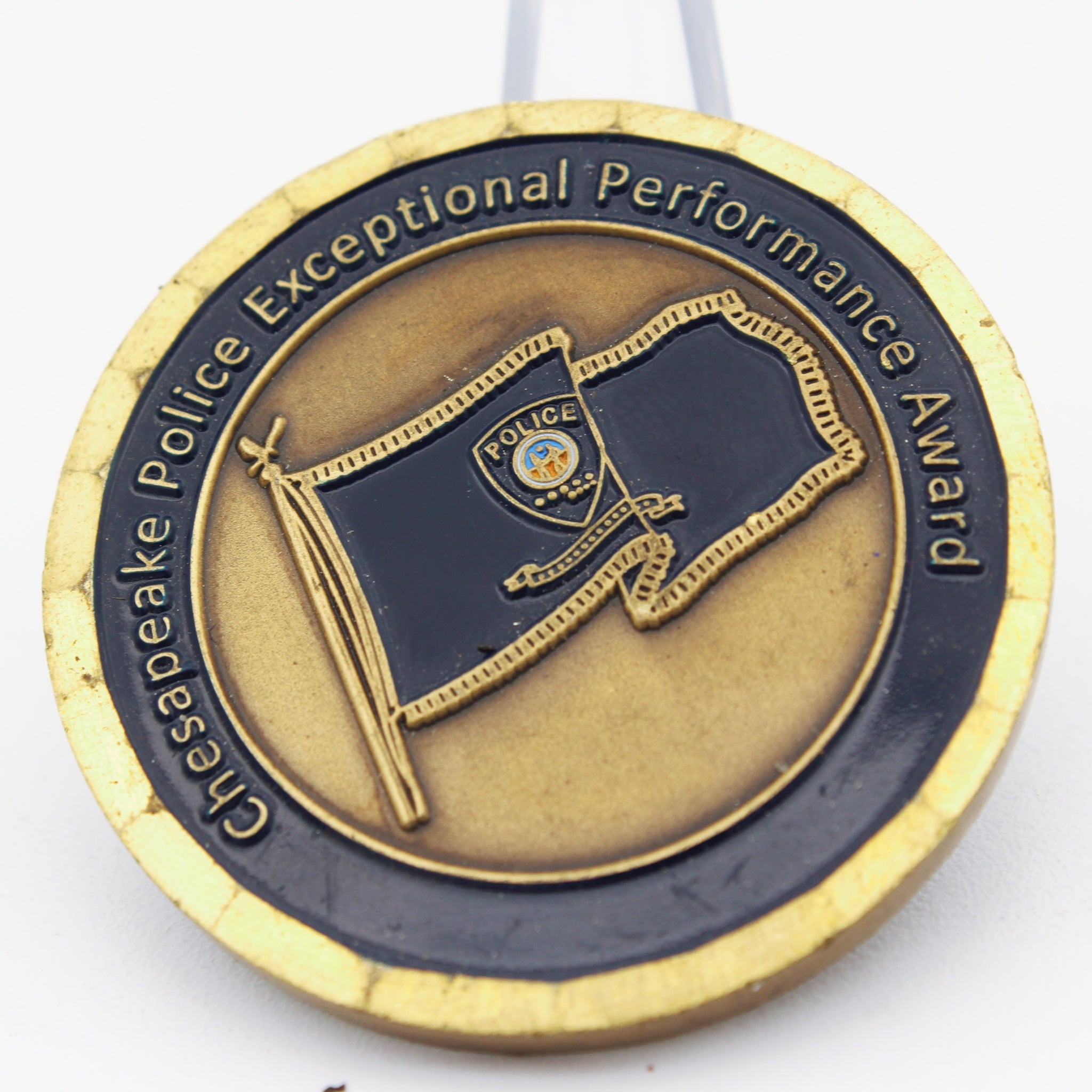 Chesapeake Police Exceptional Performance Award Challenge Coin – 1.75” Used Copper Pre-owned