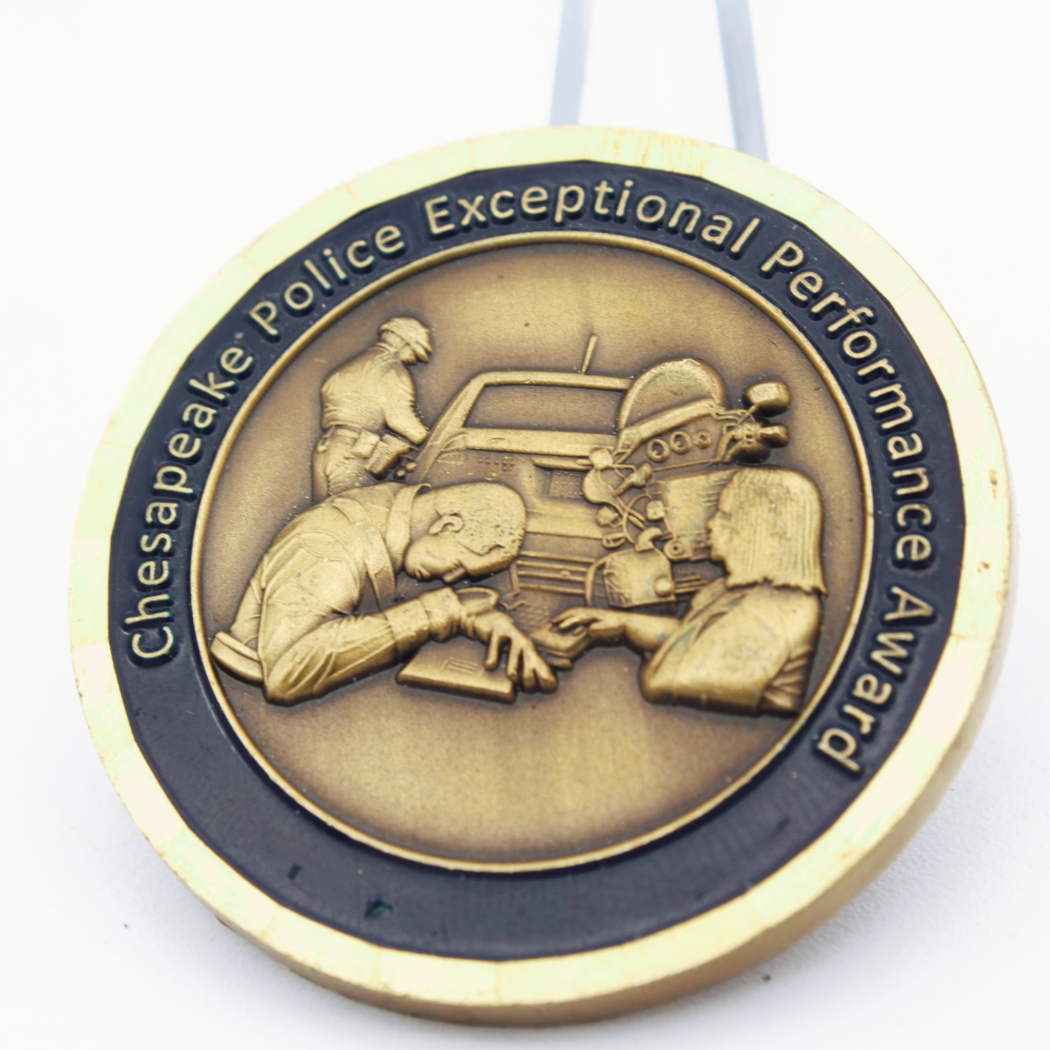 Chesapeake Police Exceptional Performance Award Challenge Coin – 1.75” Used Copper Pre-owned
