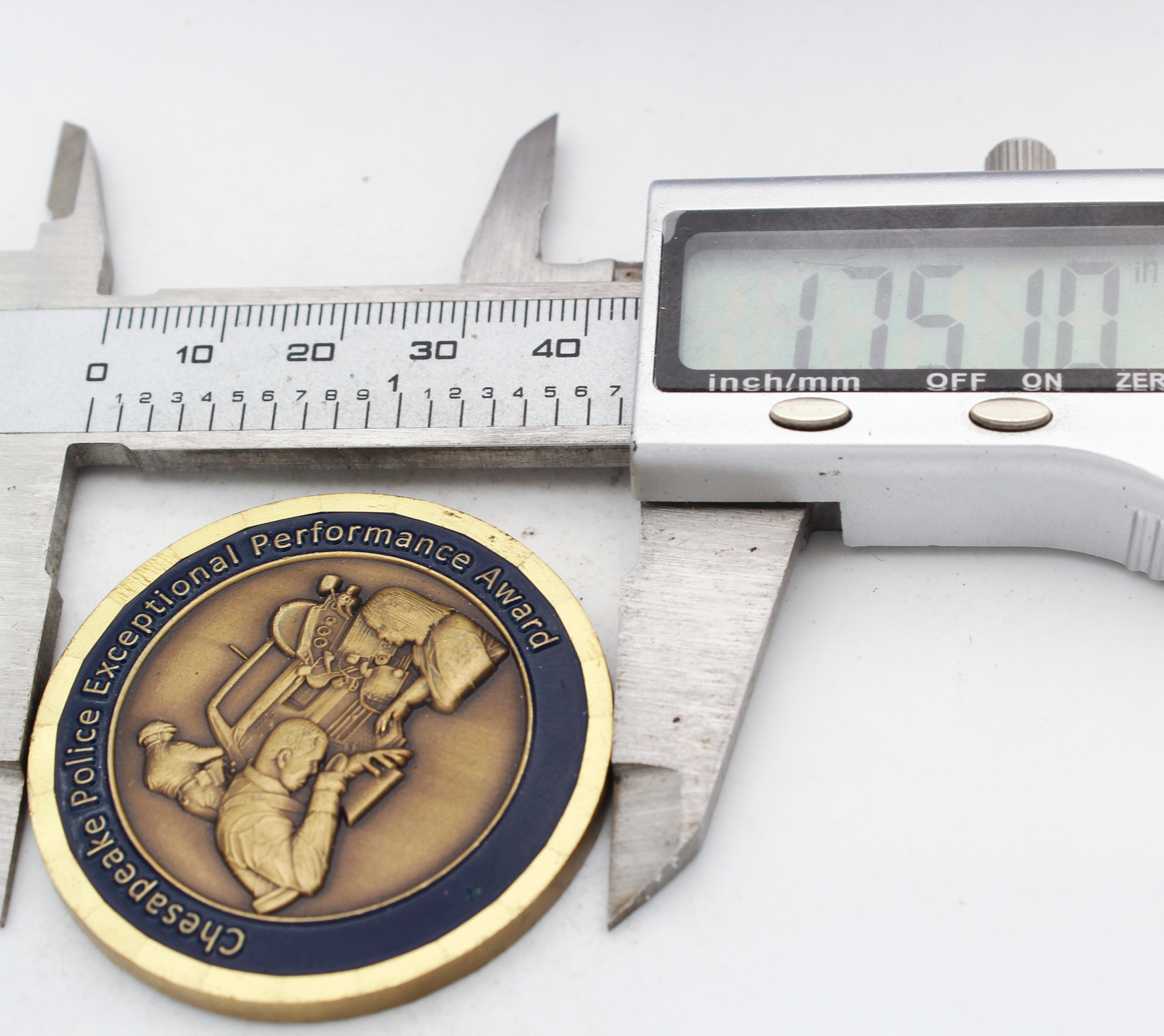 Chesapeake Police Exceptional Performance Award Challenge Coin – 1.75” Used Copper Pre-owned