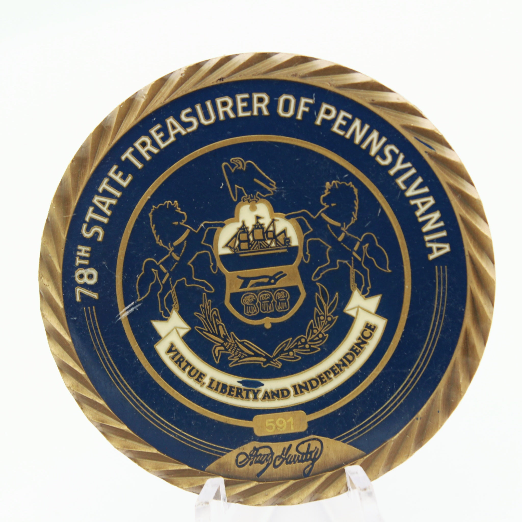 Stacy Garrity 78th Pennsylvania State Treasurer Challenge Coin – 2.0” Used Copper Pre-owned