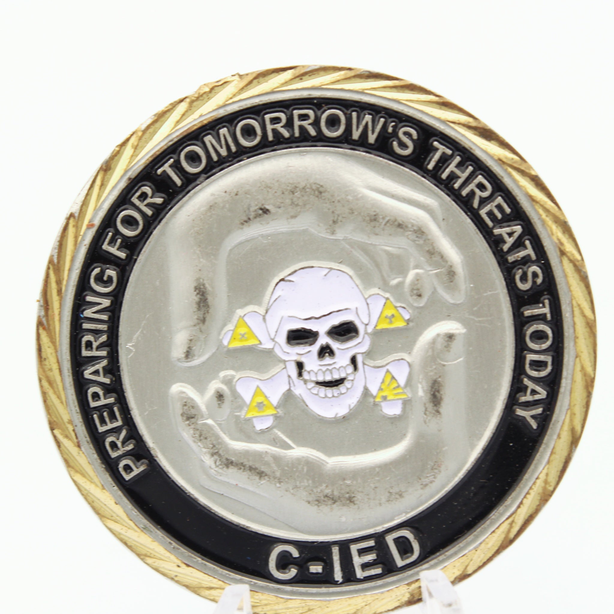 C-IED Guardian Challenge Coin Preparing for Tomorrow’s Threats Today 1.75” Used Copper Pre-owned