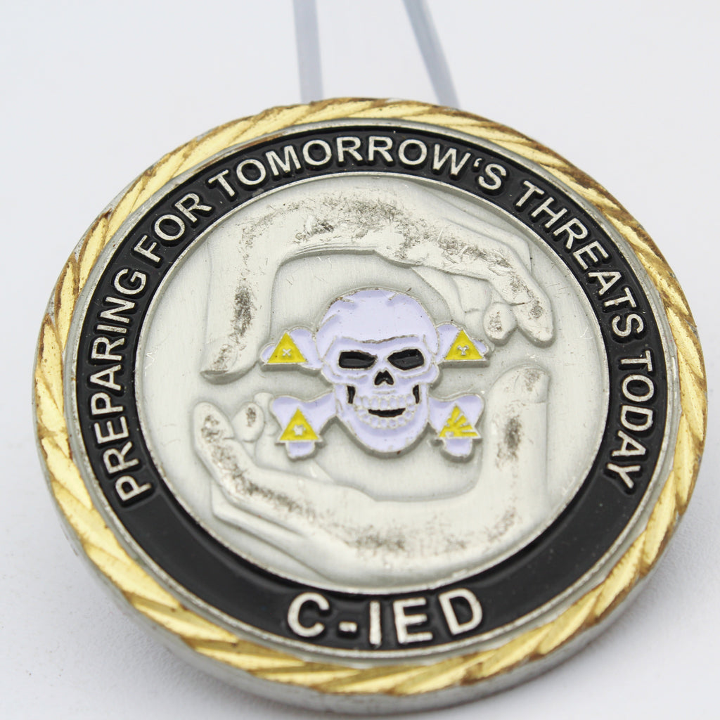 C-IED Guardian Challenge Coin Preparing for Tomorrow’s Threats Today 1.75” Used Copper Pre-owned