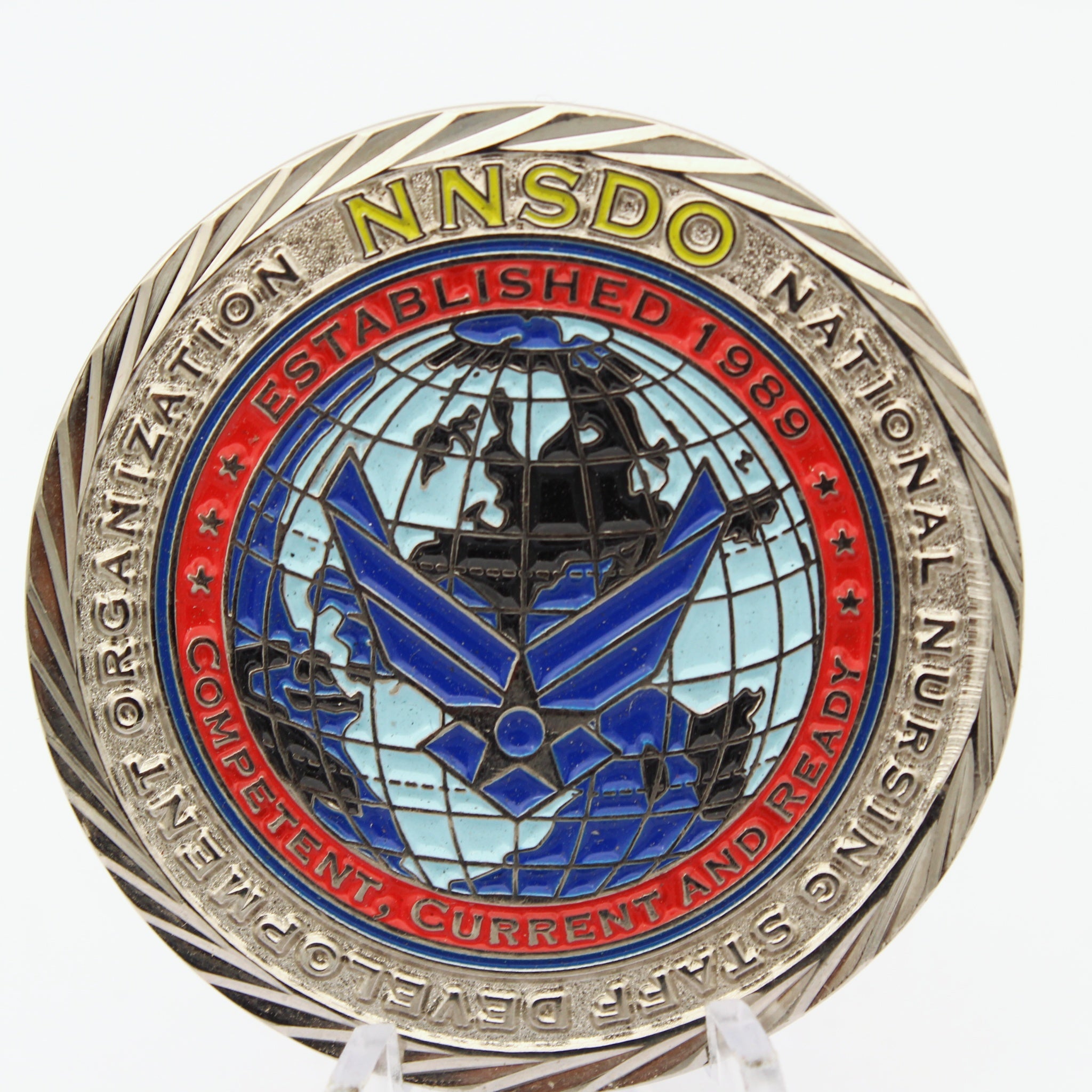 NNSDO National Nursing Staff Development Air Force Affiliate Challenge Coin 1.75” Used Copper Pre-owned
