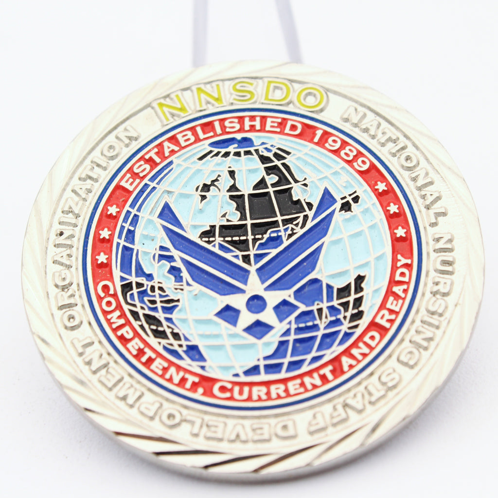 NNSDO National Nursing Staff Development Air Force Affiliate Challenge Coin 1.75” Used Copper Pre-owned