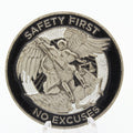 Waste Masters Solutions Safety First No Excuses Challenge Coin 1.75” Used Copper