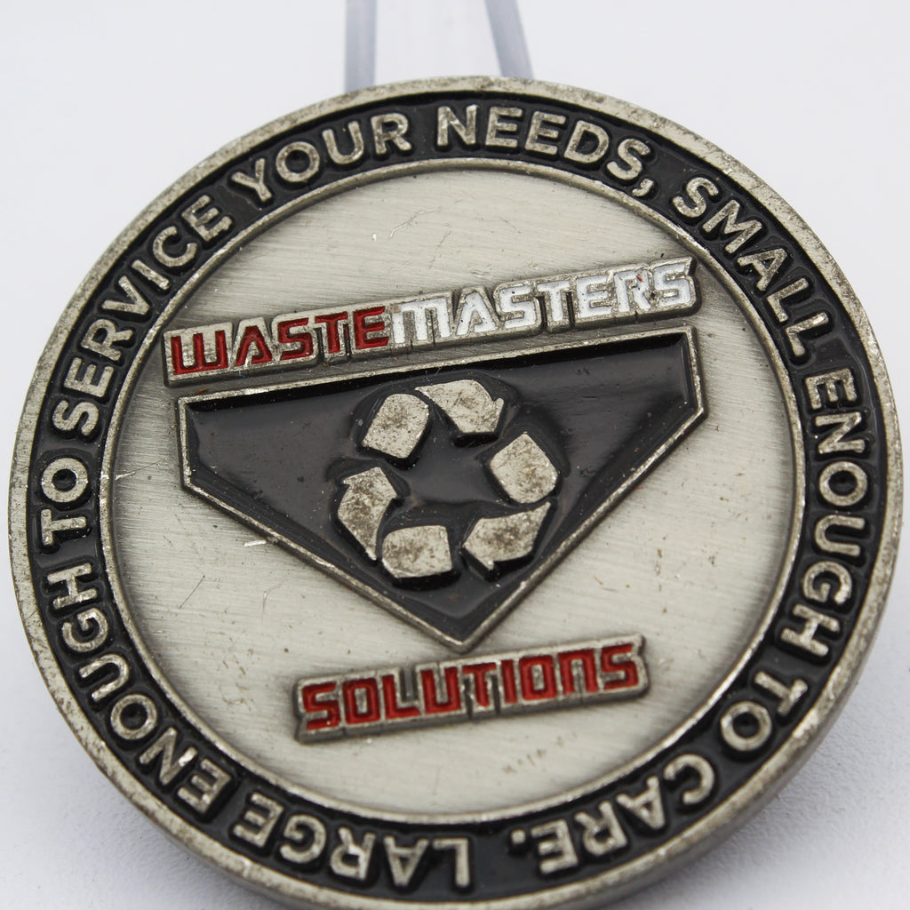 Waste Masters Solutions Safety First No Excuses Challenge Coin 1.75” Used Copper
