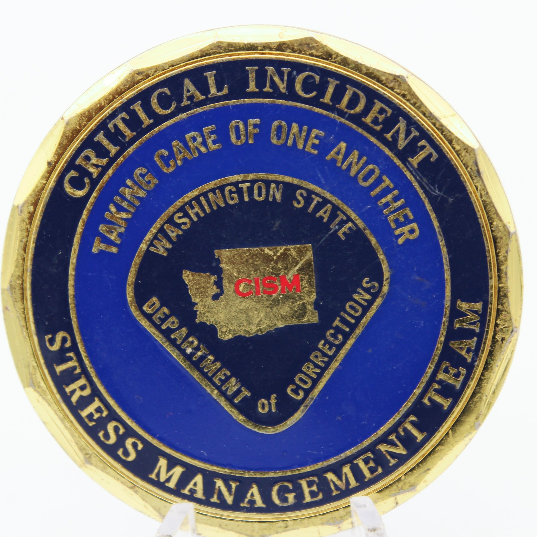 Washington State DOC CISM Team Thank You Challenge Coin 1.75” Used Copper