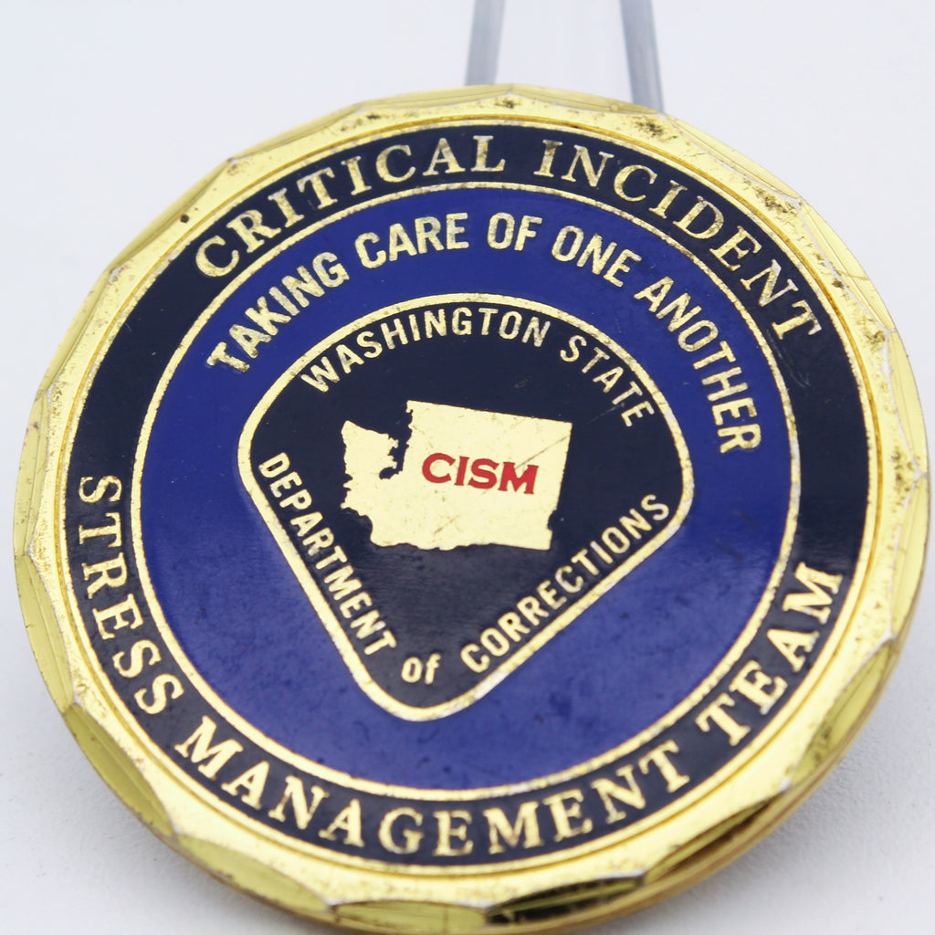 Washington State DOC CISM Team Thank You Challenge Coin 1.75” Used Copper