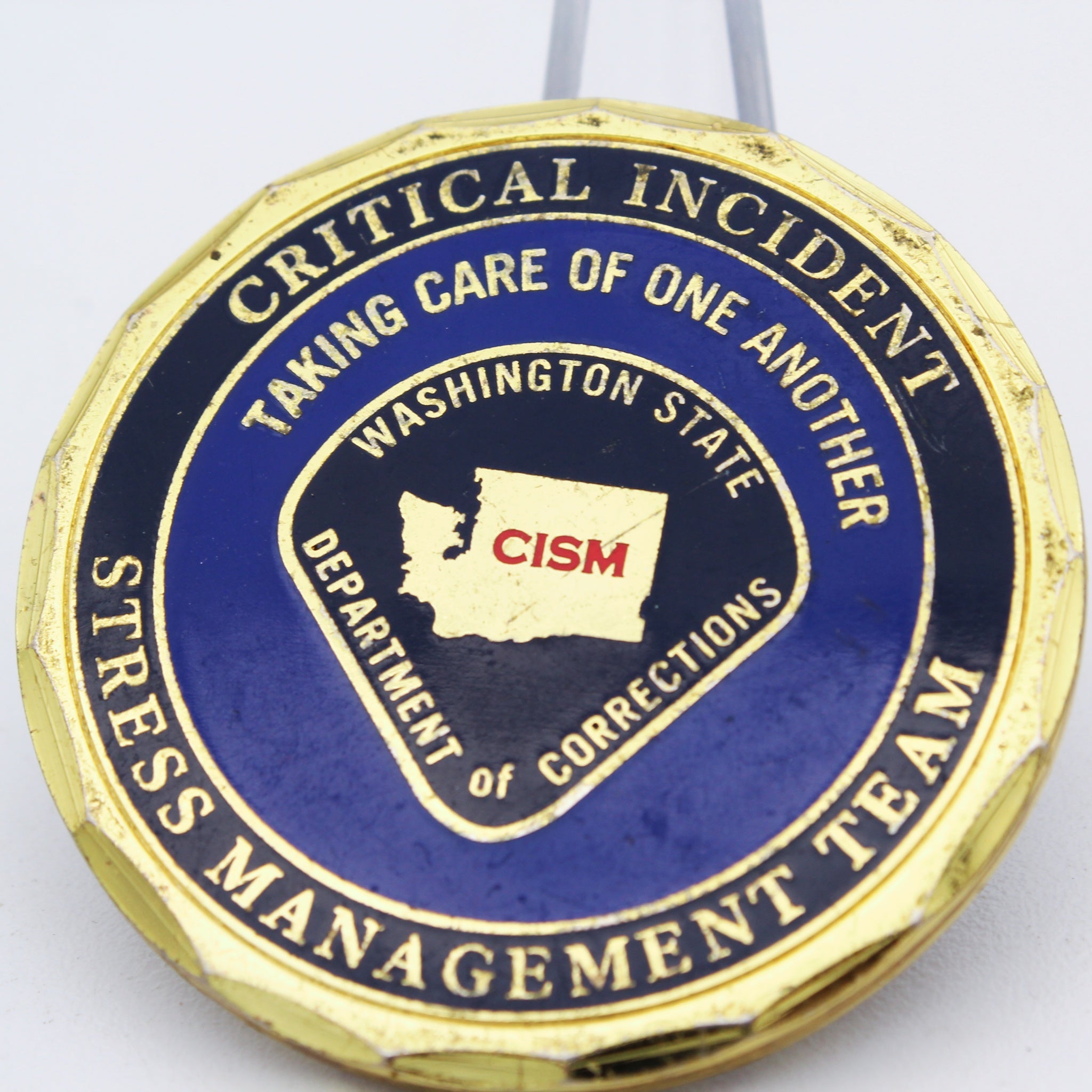 Washington State DOC CISM Team Thank You Challenge Coin 1.75” Used Copper