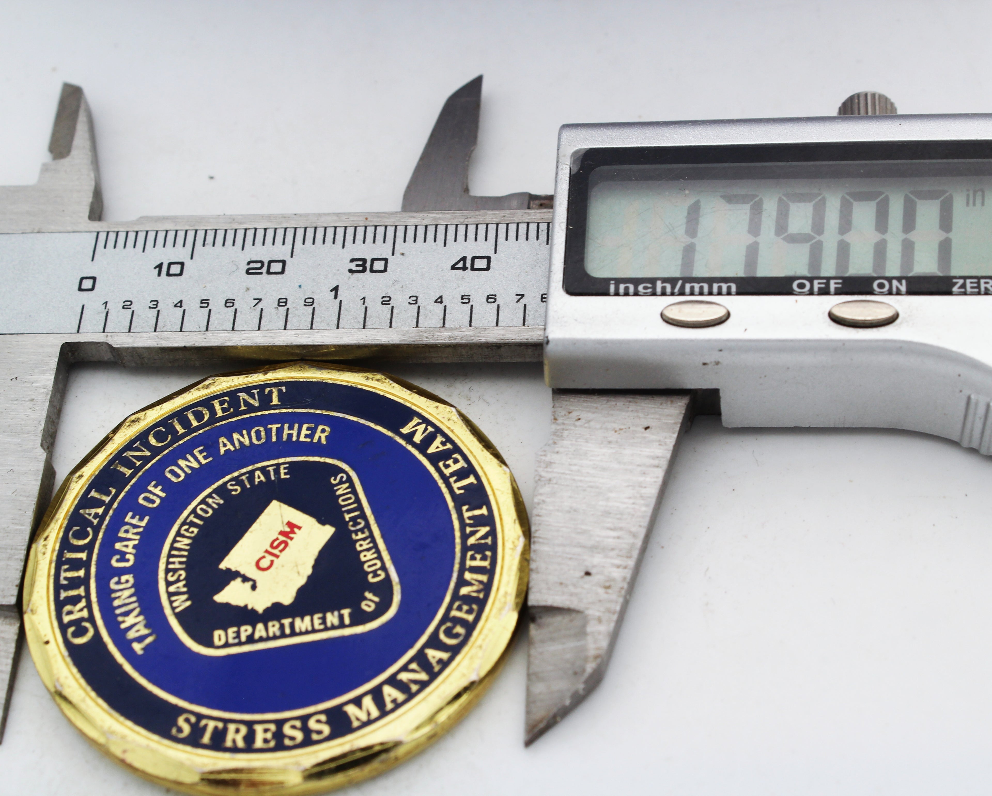 Washington State DOC CISM Team Thank You Challenge Coin 1.75” Used Copper