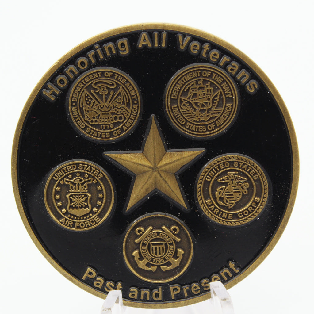 Veterans Hall Schaghticoke Fair Honoring All Veterans Challenge Coin 1.75” Used Copper