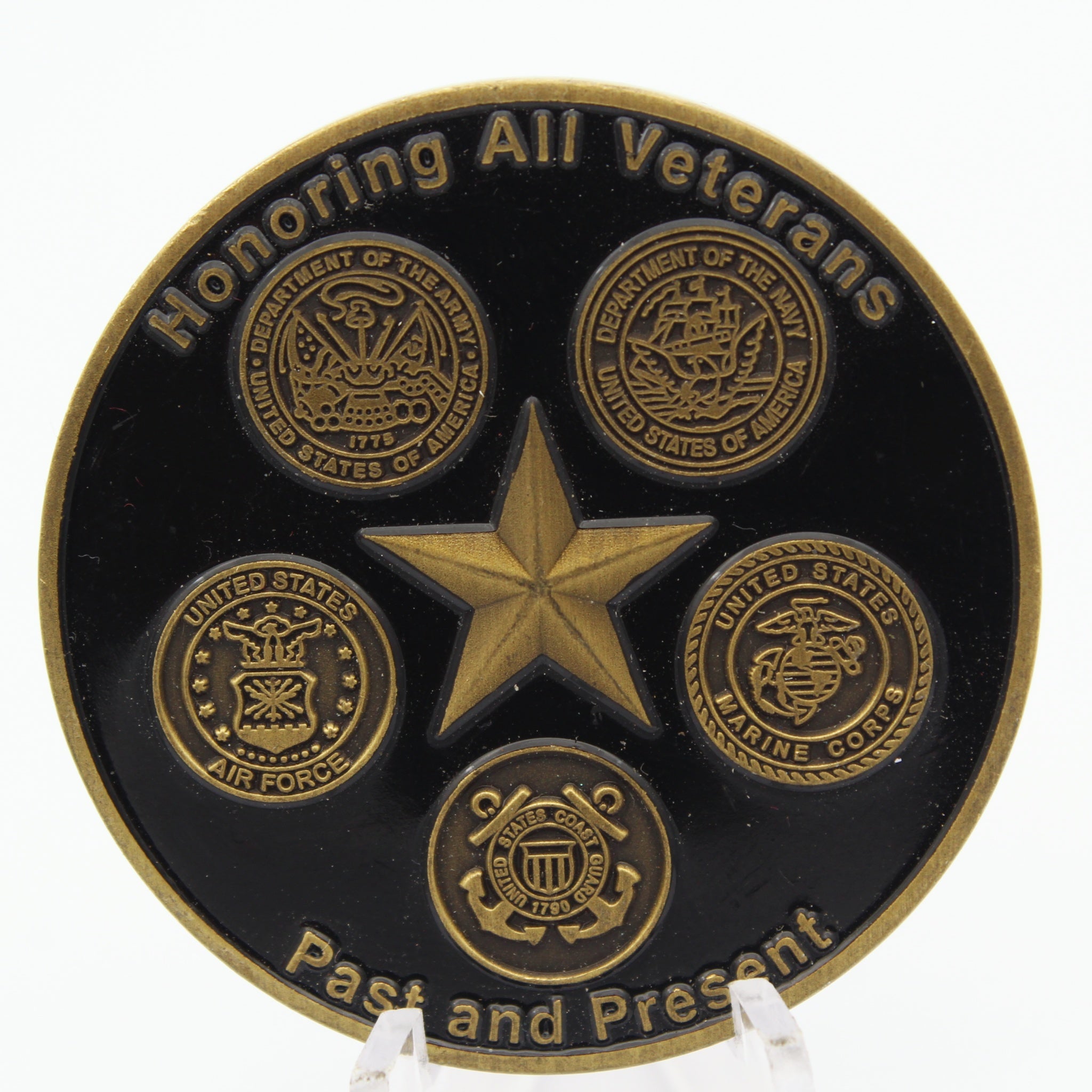 Veterans Hall Schaghticoke Fair Honoring All Veterans Challenge Coin 1.75” Used Copper