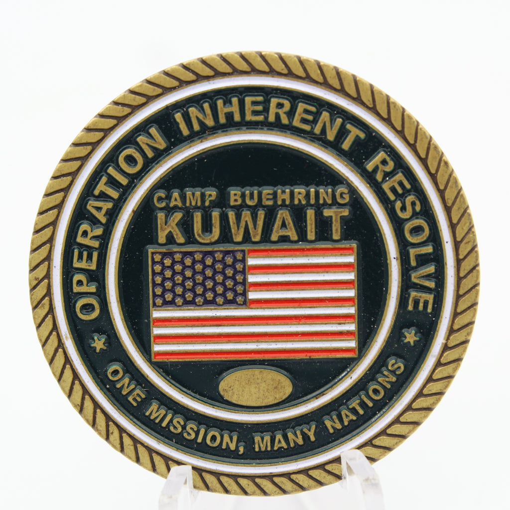 Operation Inherent Resolve CJTF Camp Buehring Kuwait Challenge Coin – 1.6” Used Copper Collectible
