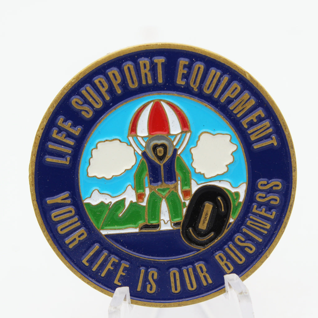 Life Support Equipment Parachute Pilot Challenge Coin – 1.5” Used Copper Collectible