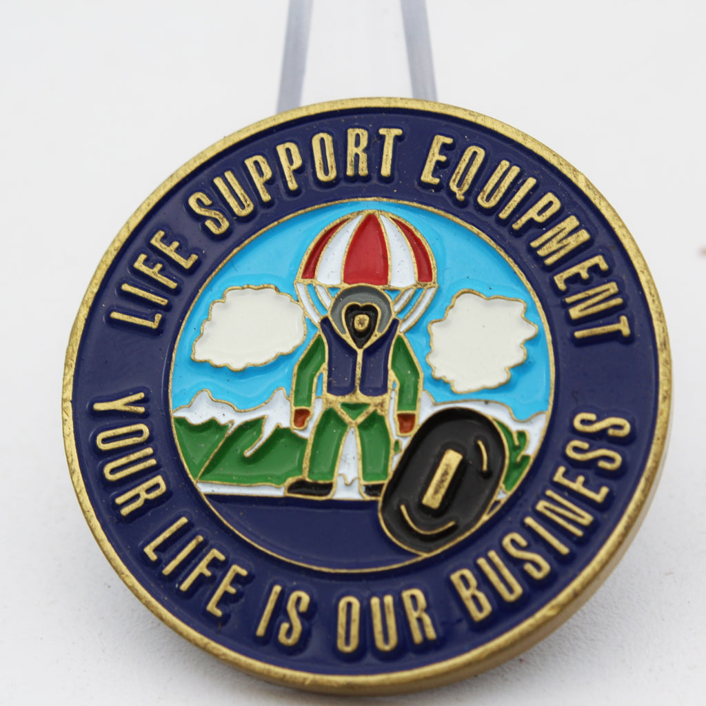 Life Support Equipment Parachute Pilot Challenge Coin – 1.5” Used Copper Collectible
