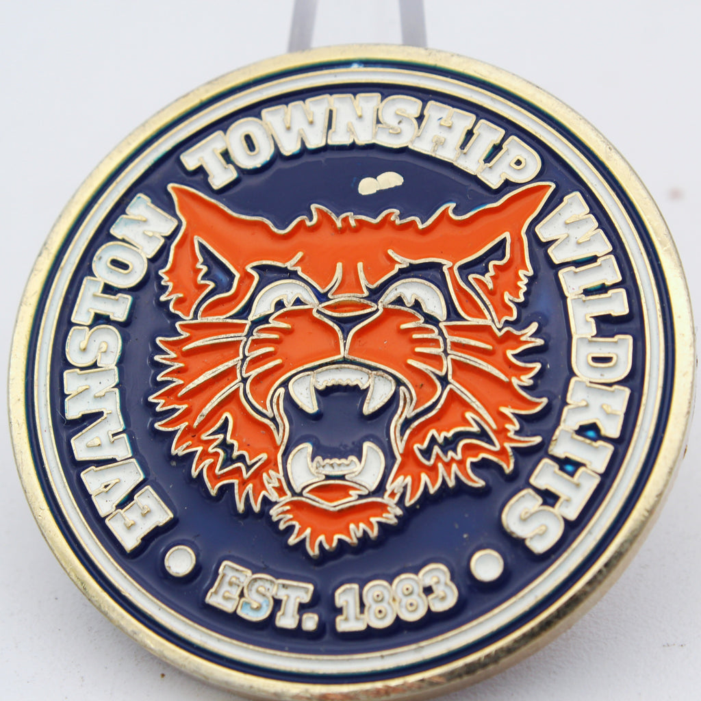 Evanston Township Wildkits Mascot Challenge Coin – 1.75” Used Copper Collectible