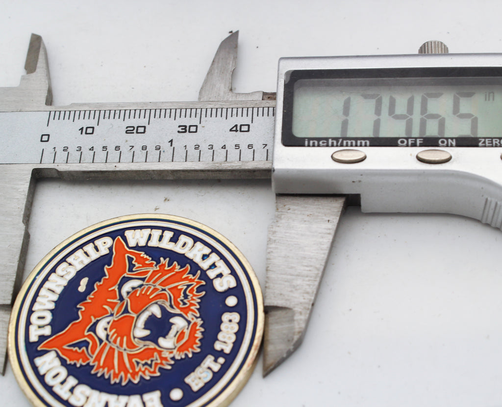 Evanston Township Wildkits Mascot Challenge Coin – 1.75” Used Copper Collectible