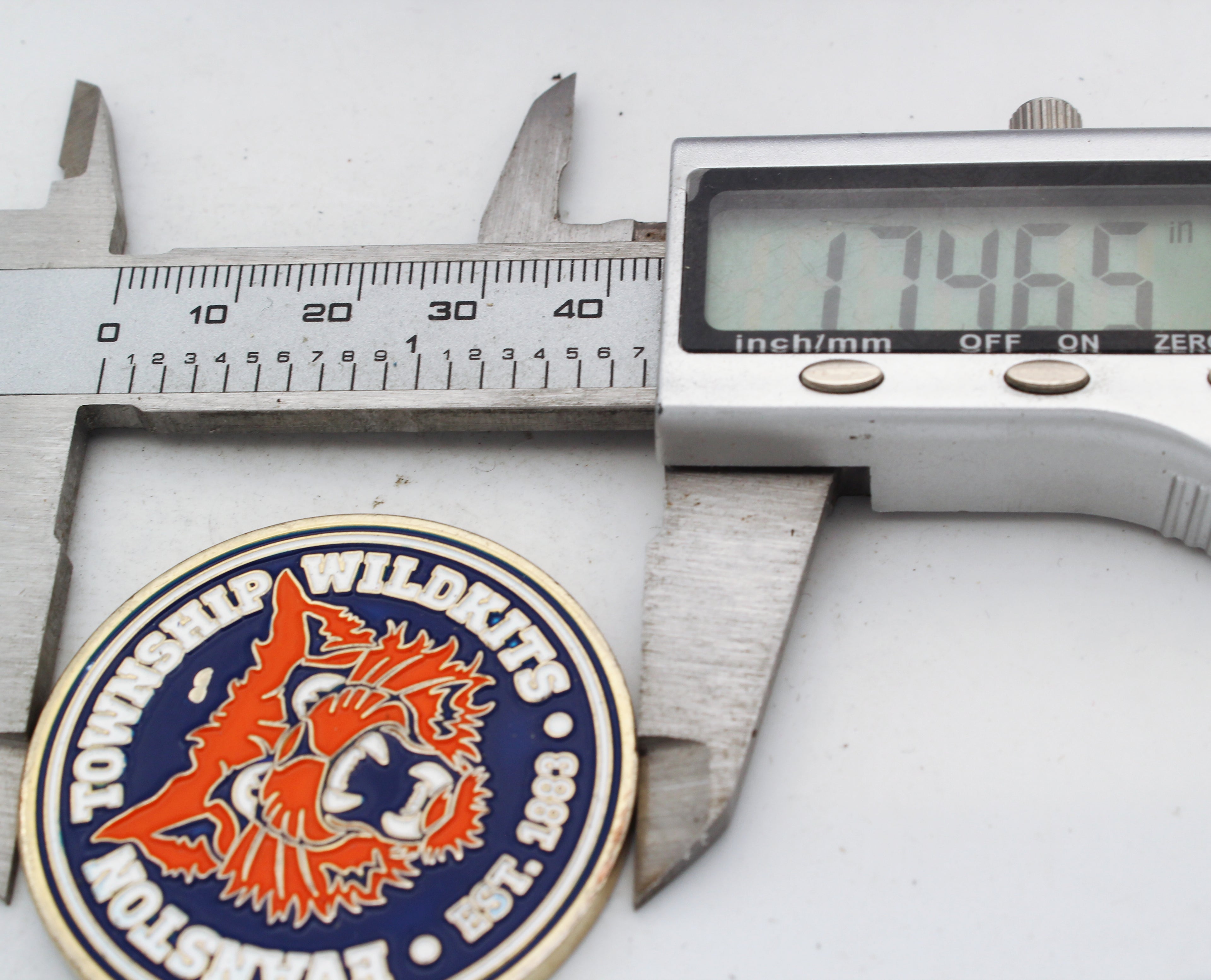 Evanston Township Wildkits Mascot Challenge Coin – 1.75” Used Copper Collectible