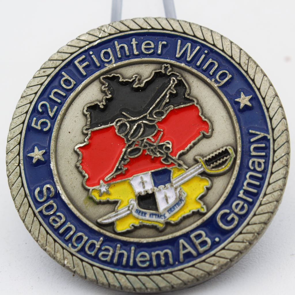 52nd Fighter Wing Spangdahlem AB Germany Challenge Coin – 1.6” Used Copper Collectible