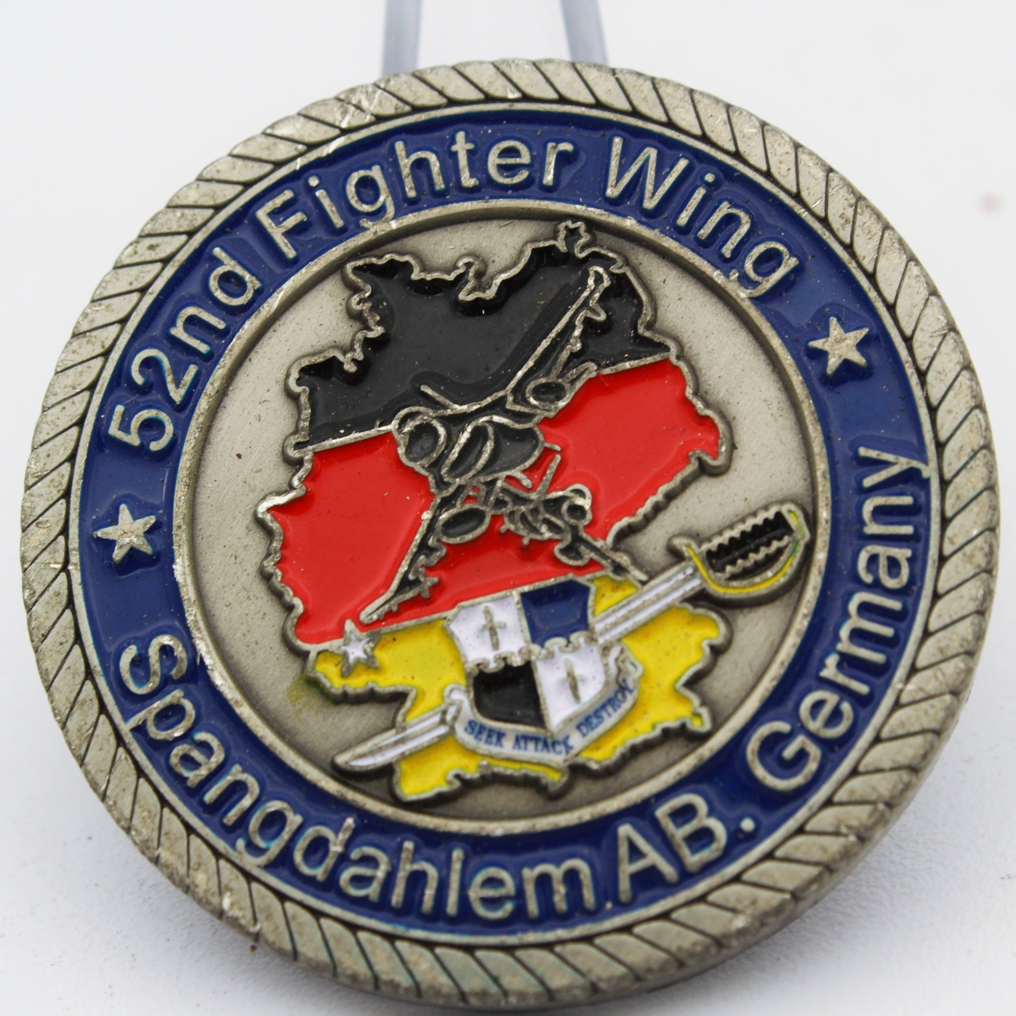 52nd Fighter Wing Spangdahlem AB Germany Challenge Coin – 1.6” Used Copper Collectible