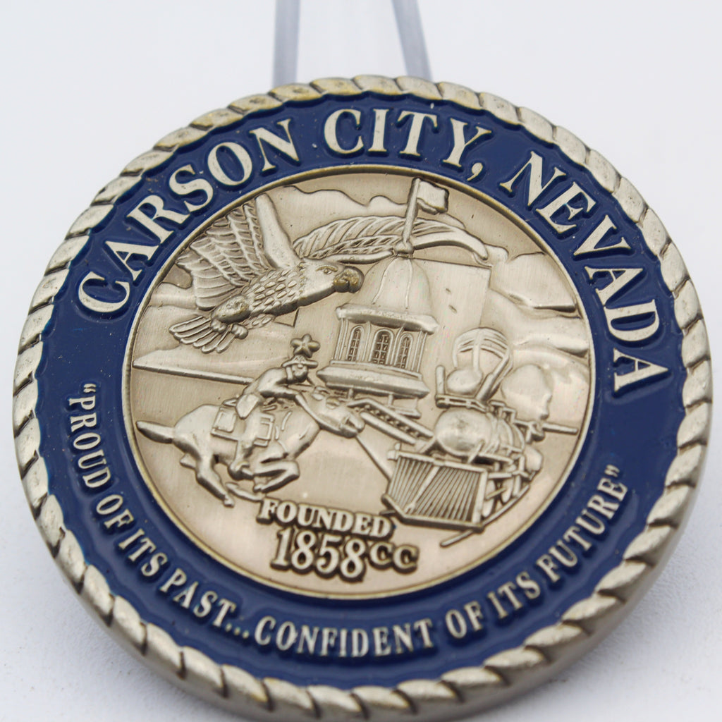 Carson City Nevada State Capital Challenge Coin – 1.75” Used Copper Collectible