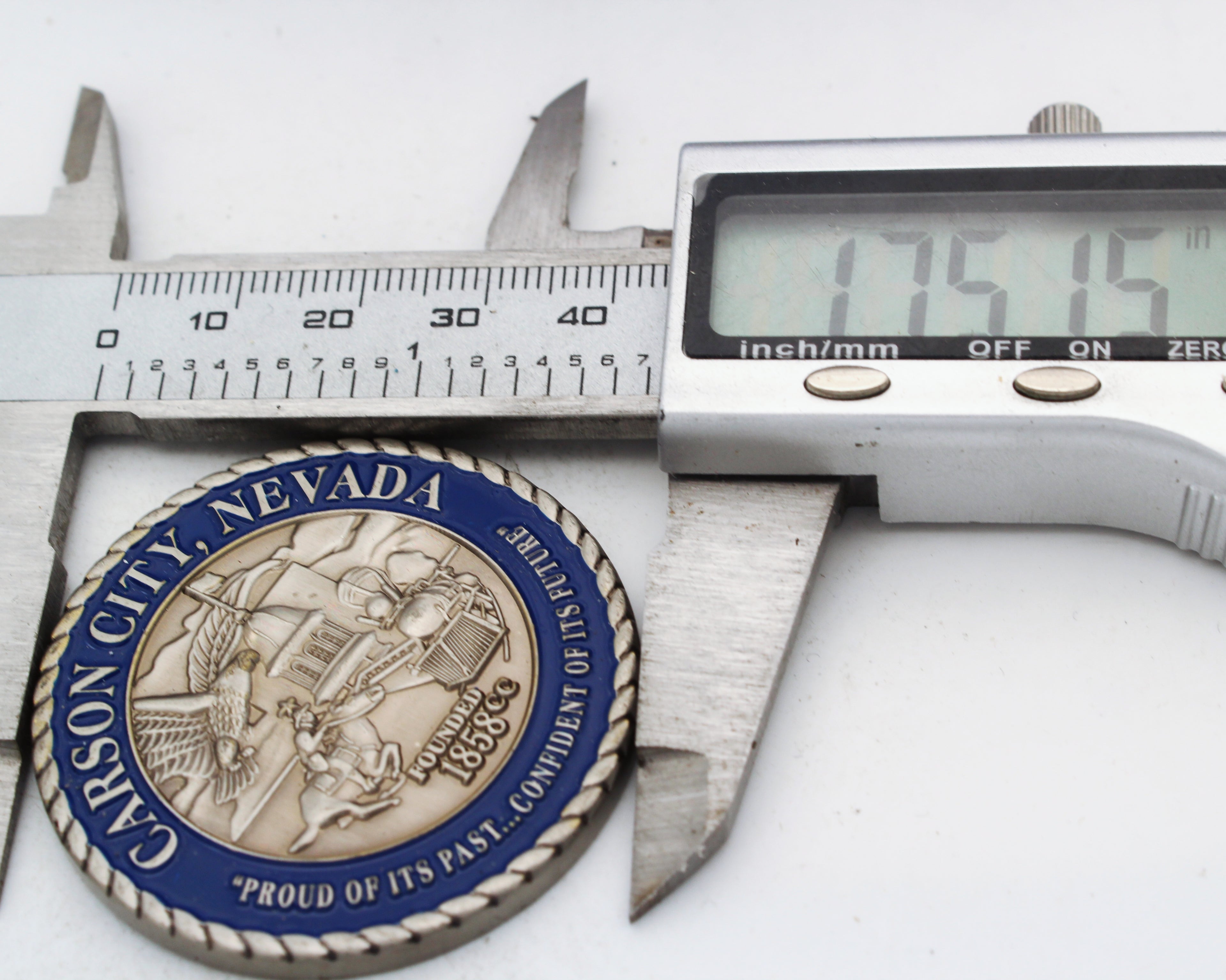 Carson City Nevada State Capital Challenge Coin – 1.75” Used Copper Collectible