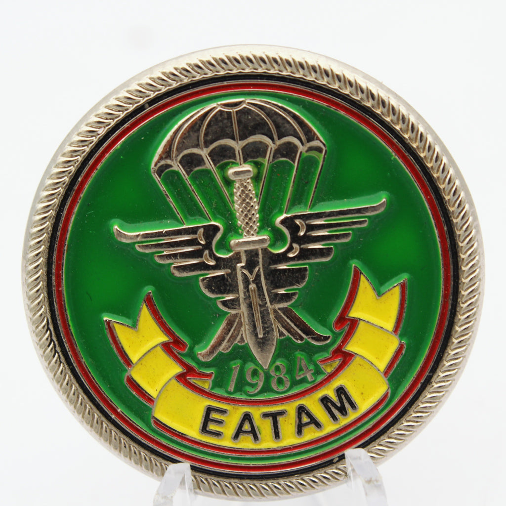 EADA EATAM Airborne Paratrooper Eagle Challenge Coin – 1.6” Used Copper Collectible